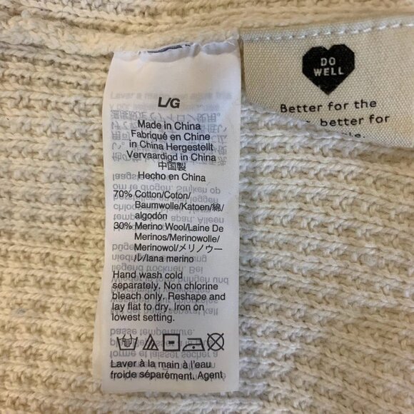 Madewell Women's‎ Roll-Trim Waffle Pullover Sweater in Cotton-Merino Yarn Size L - Picture 9 of 12